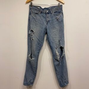 Gap 1969 Authentic‎ True Skinny Distressed Jeans Light Wash Denim Size 28